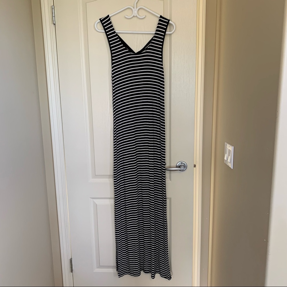Black & White Striped Maxi Dress